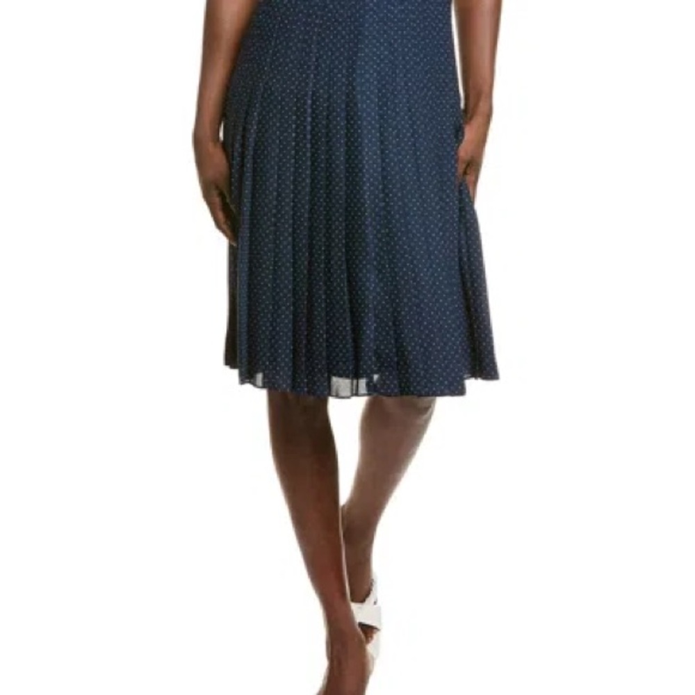 Brooks Brothers Navy Polka Dot A-Line Skirt